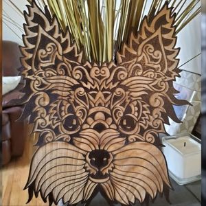 Laser Engraved Yorkie Dog Wooden Wall Decor